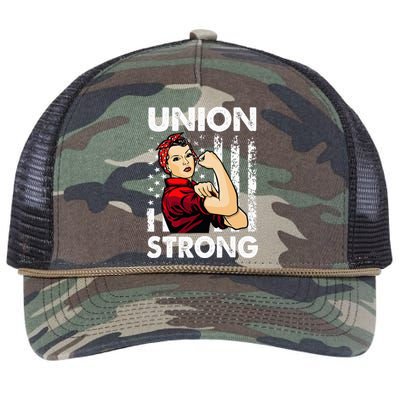 Union Strong And Solidarity Union Proud Labor Day Retro Rope Trucker Hat Cap