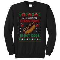 Ugly Sweater All I Want For Christmas Is Hot Dogs Holiday Sweatshirt Sweatshirt