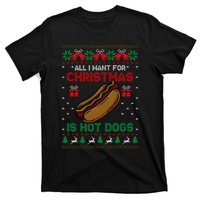 Ugly Sweater All I Want For Christmas Is Hot Dogs Holiday Sweatshirt T-Shirt