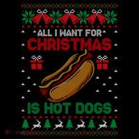 Ugly Sweater All I Want For Christmas Is Hot Dogs Holiday Sweatshirt Tall T-Shirt