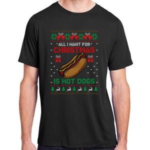 Ugly Sweater All I Want For Christmas Is Hot Dogs Holiday Sweatshirt Adult ChromaSoft Performance T-Shirt