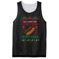 Ugly Sweater All I Want For Christmas Is Hot Dogs Holiday Sweatshirt Mesh Reversible Basketball Jersey Tank