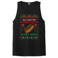 Ugly Sweater All I Want For Christmas Is Hot Dogs Holiday Sweatshirt PosiCharge Competitor Tank