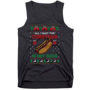 Ugly Sweater All I Want For Christmas Is Hot Dogs Holiday Sweatshirt Tank Top