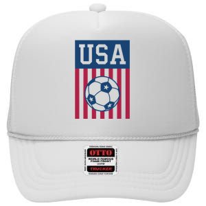 USA Soccer American Soccer Fan High Crown Mesh Back Trucker Hat