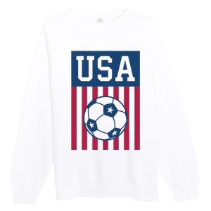 USA Soccer American Soccer Fan Premium Crewneck Sweatshirt