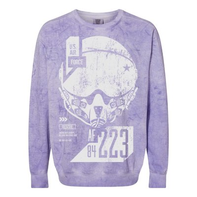 USAF Superior Pilot Helmet  Colorblast Crewneck Sweatshirt