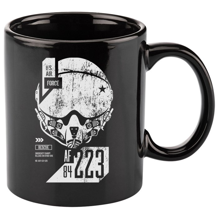 USAF Superior Pilot Helmet  11oz C Handle Ceramic Mug