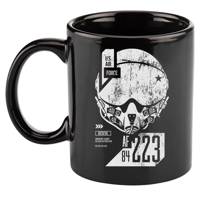 USAF Superior Pilot Helmet  11oz C Handle Ceramic Mug