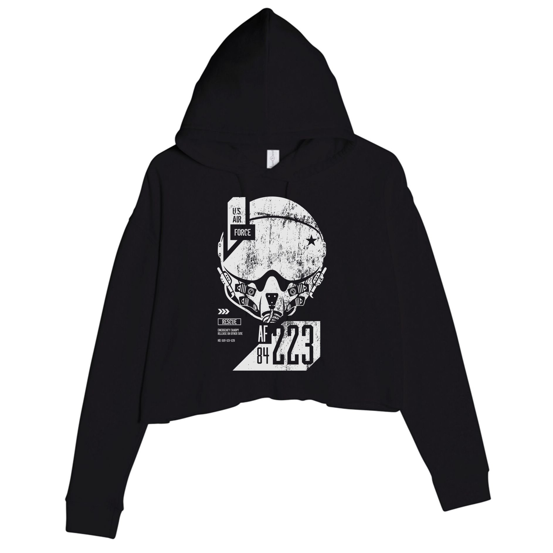 USAF Superior Pilot Helmet  Crop Fleece Hoodie