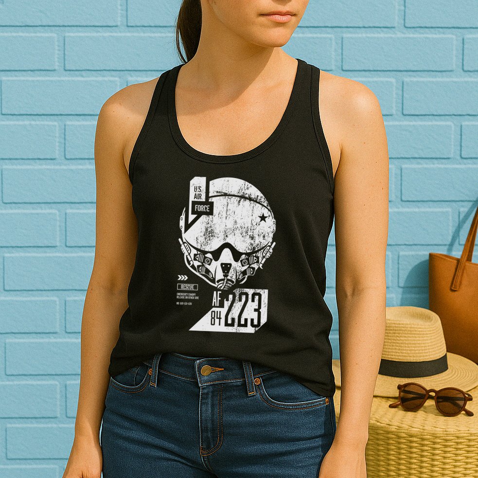 USAF Superior Pilot Helmet  Womens Tank Top