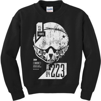 USAF Superior Pilot Helmet  Kids Sweatshirt