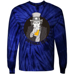 Uncle Sam Beer Tie-Dye Long Sleeve Shirt