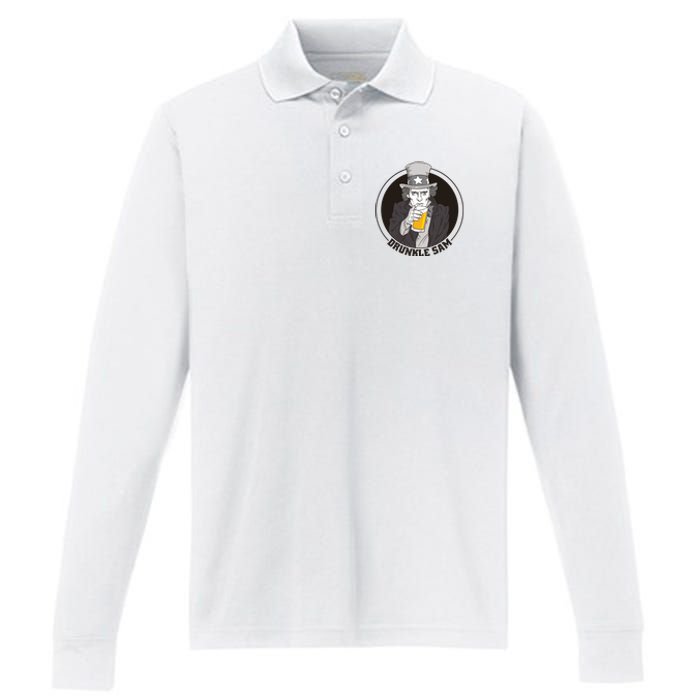 Uncle Sam Beer Performance Long Sleeve Polo