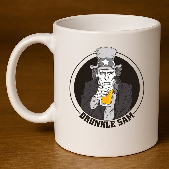 Uncle Sam Beer 11oz C Handle Ceramic Mug