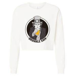 Uncle Sam Beer Cropped Pullover Crew