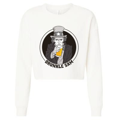 Uncle Sam Beer Cropped Pullover Crew