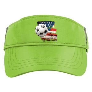 Usa Soccer Ball And Flag Adult Drive Performance Visor