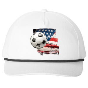 Usa Soccer Ball And Flag Snapback Five-Panel Rope Hat