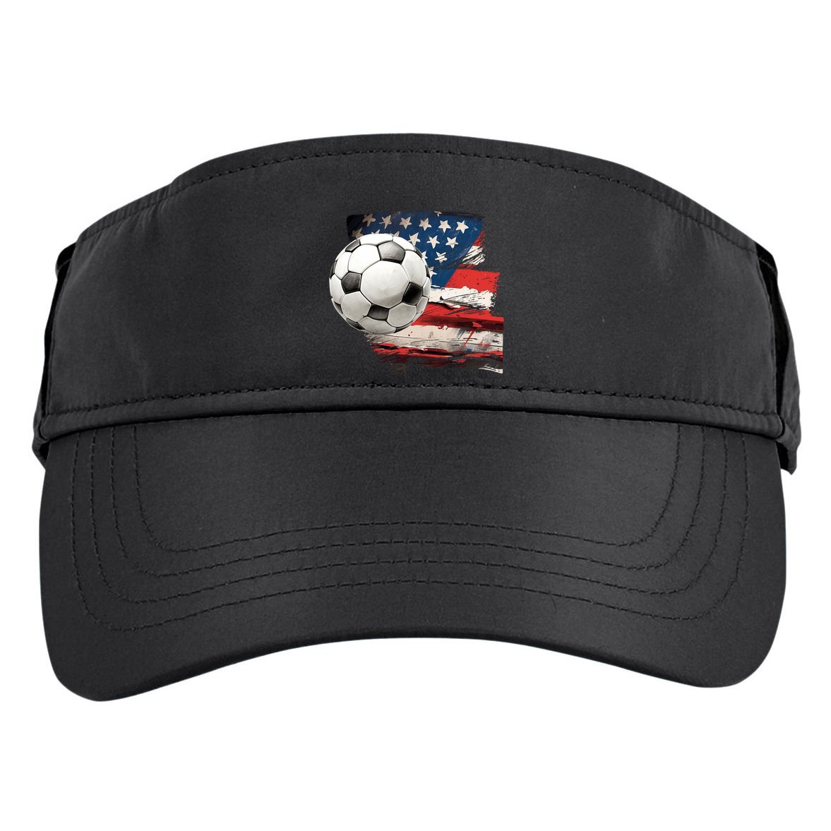 Usa Soccer Ball And Flag Adult Drive Performance Visor