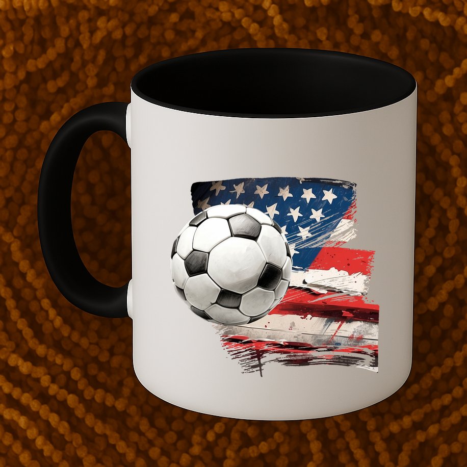 Usa Soccer Ball And Flag Mug