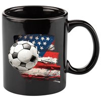 Usa Soccer Ball And Flag 11oz C Handle Ceramic Mug