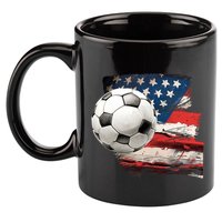 Usa Soccer Ball And Flag 11oz C Handle Ceramic Mug