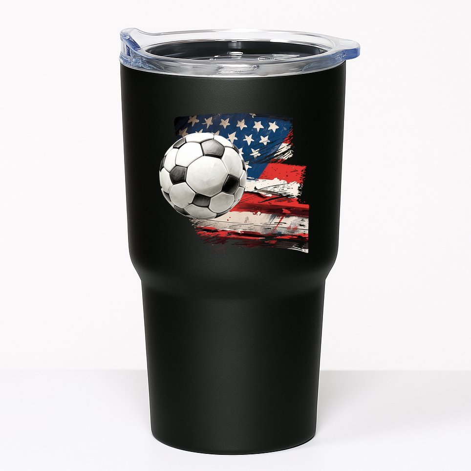 Usa Soccer Ball And Flag Tumbler