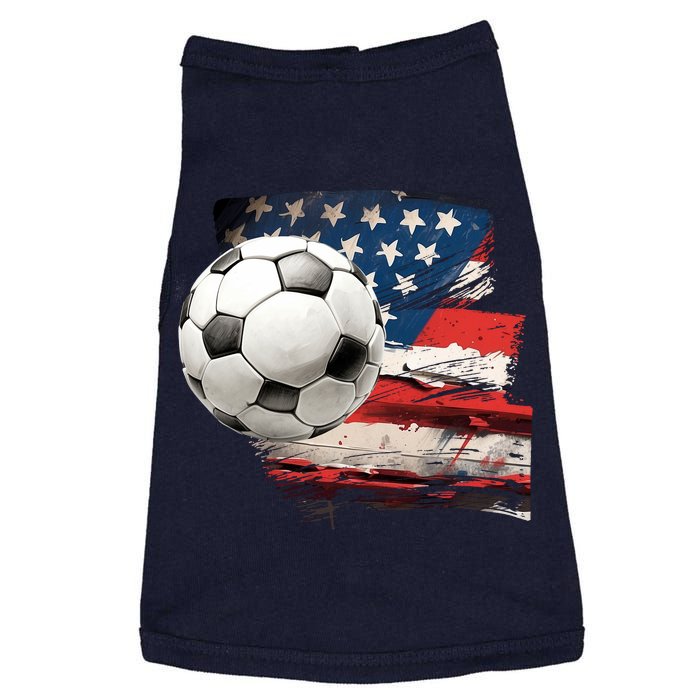 Usa Soccer Ball And Flag Doggie Tank