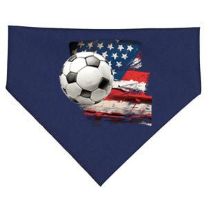 Usa Soccer Ball And Flag USA-Made Doggie Bandana