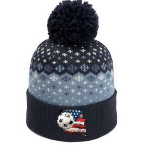 Usa Soccer Ball And Flag The Baniff Cuffed Pom Beanie