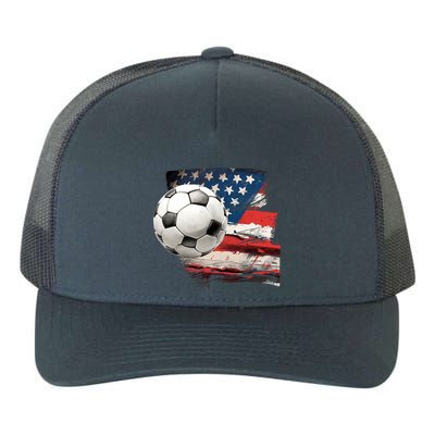 Usa Soccer Ball And Flag Yupoong Adult 5-Panel Trucker Hat