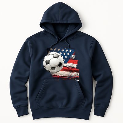 Usa Soccer Ball And Flag Hoodie