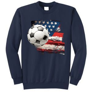 Usa Soccer Ball And Flag Sweatshirt