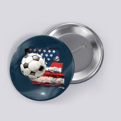 Usa Soccer Ball And Flag Button