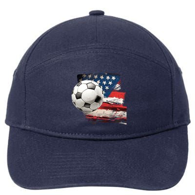 Usa Soccer Ball And Flag 7-Panel Snapback Hat
