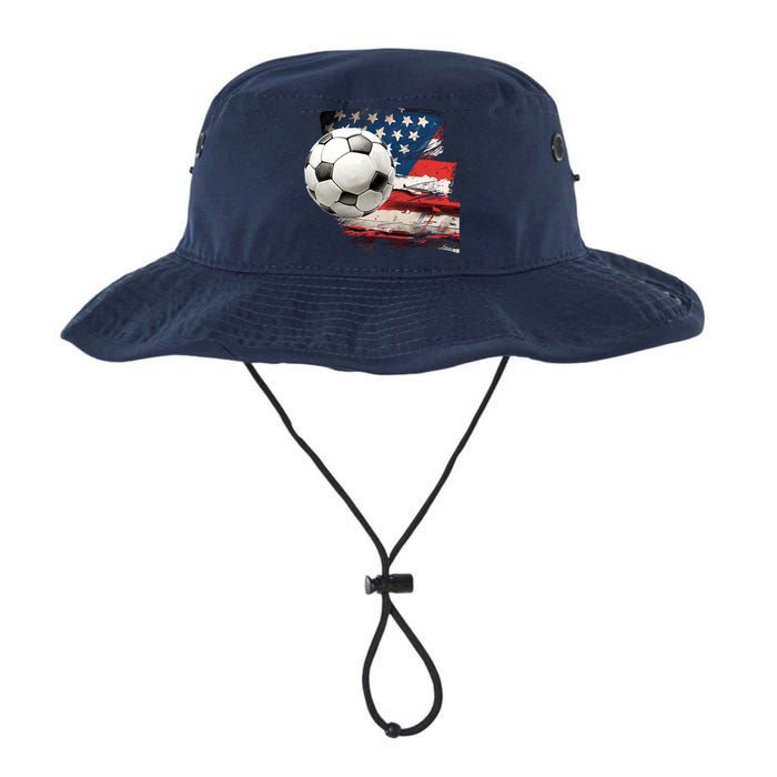 Usa Soccer Ball And Flag Legacy Cool Fit Booney Bucket Hat