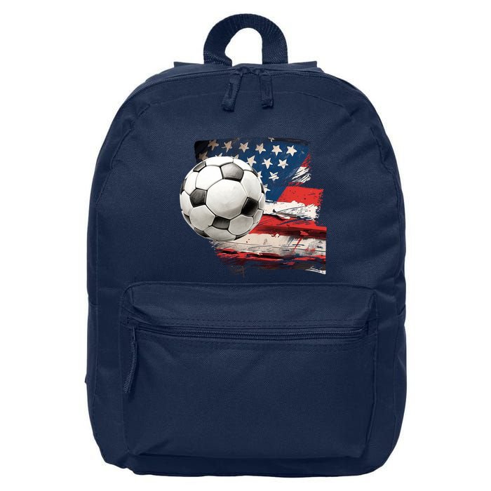 Usa Soccer Ball And Flag 16 in Basic Backpack