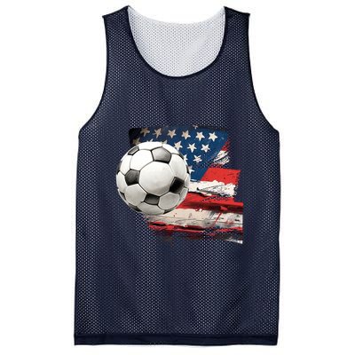 Usa Soccer Ball And Flag Mesh Reversible Basketball Jersey Tank