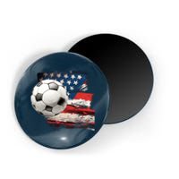 Usa Soccer Ball And Flag Magnet