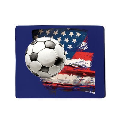 Usa Soccer Ball And Flag Mousepad