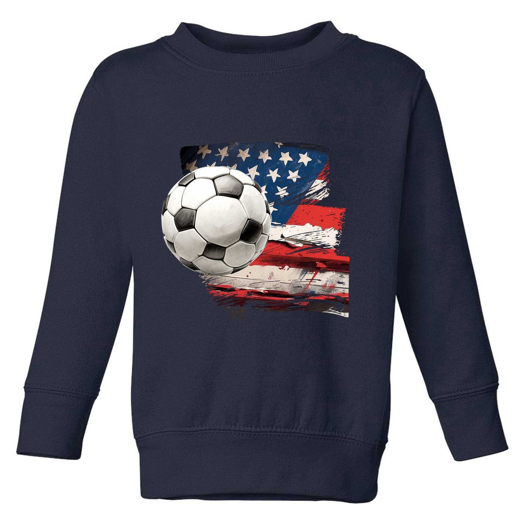 Usa Soccer Ball And Flag Toddler Sweatshirt