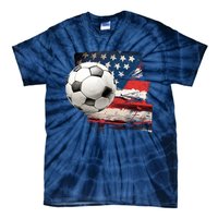 Usa Soccer Ball And Flag Tie-Dye T-Shirt