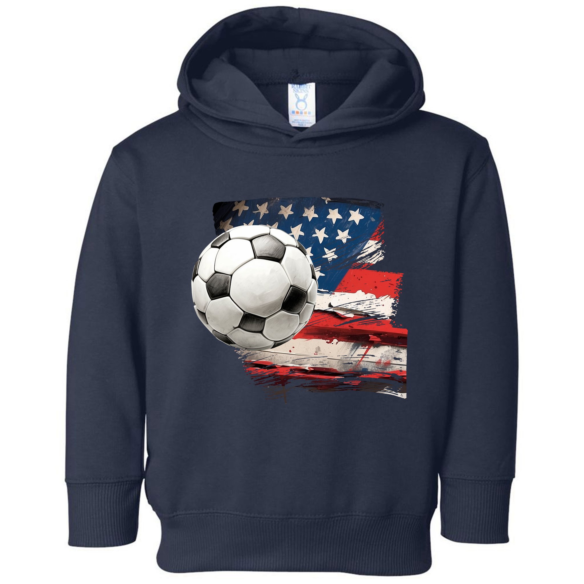 Usa Soccer Ball And Flag Toddler Hoodie