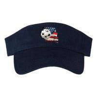 Usa Soccer Ball And Flag Valucap Bio-Washed Visor