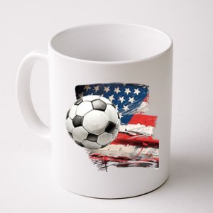 Usa Soccer Ball And Flag Coffee Mug