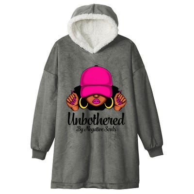 Unbothered Sassy Black Queen African American Hooded Wearable Blanket