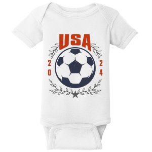 Usa Soccer Ball 2024 Stars & Laurel Wreath Baby Bodysuit