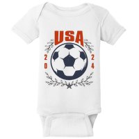 Usa Soccer Ball 2024 Stars & Laurel Wreath Baby Bodysuit