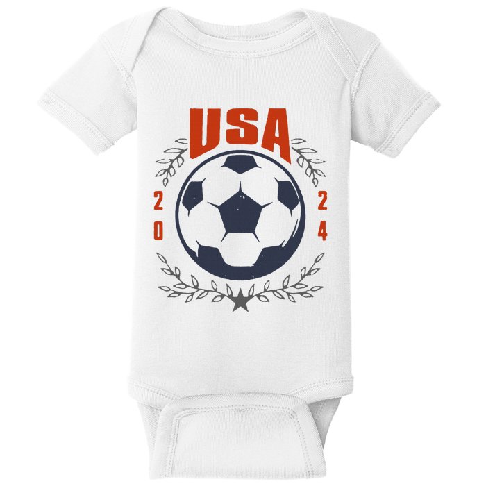 Usa Soccer Ball 2024 Stars & Laurel Wreath Baby Bodysuit